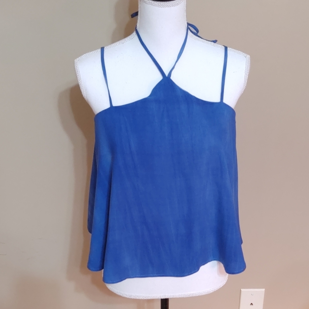 Cad Blue Halter Crop Top